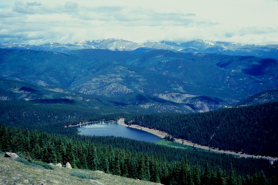 Echo Lake and the Continental Divide from the Mount Blue Sky byway