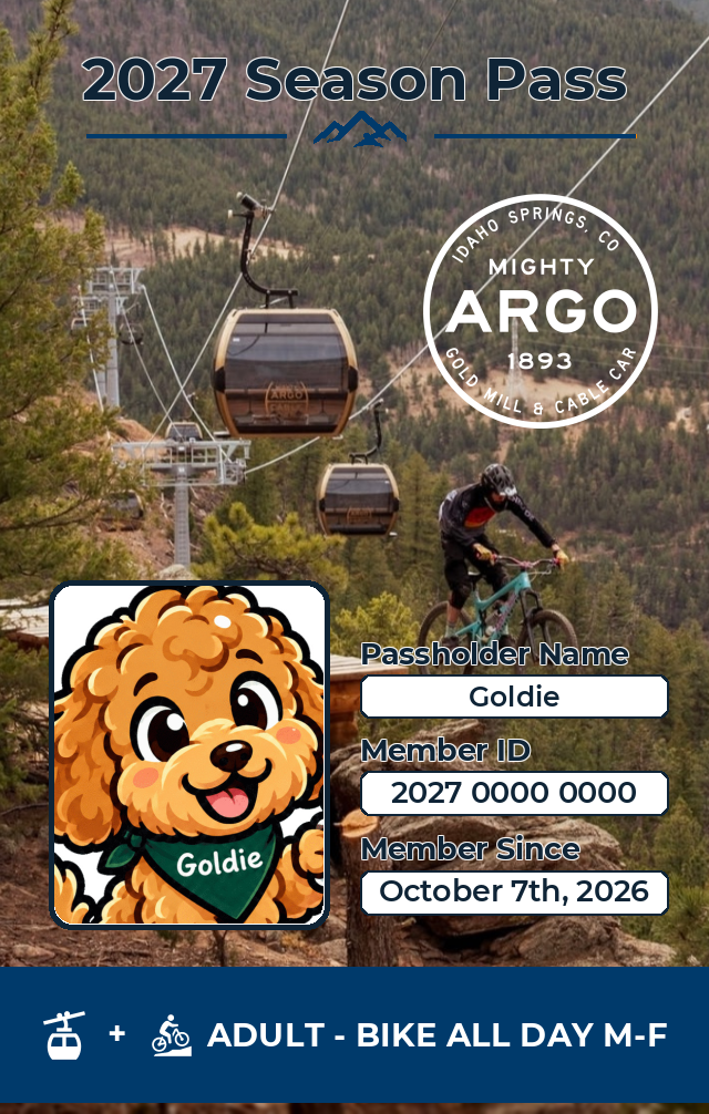 Bike All Day M-F season pass card